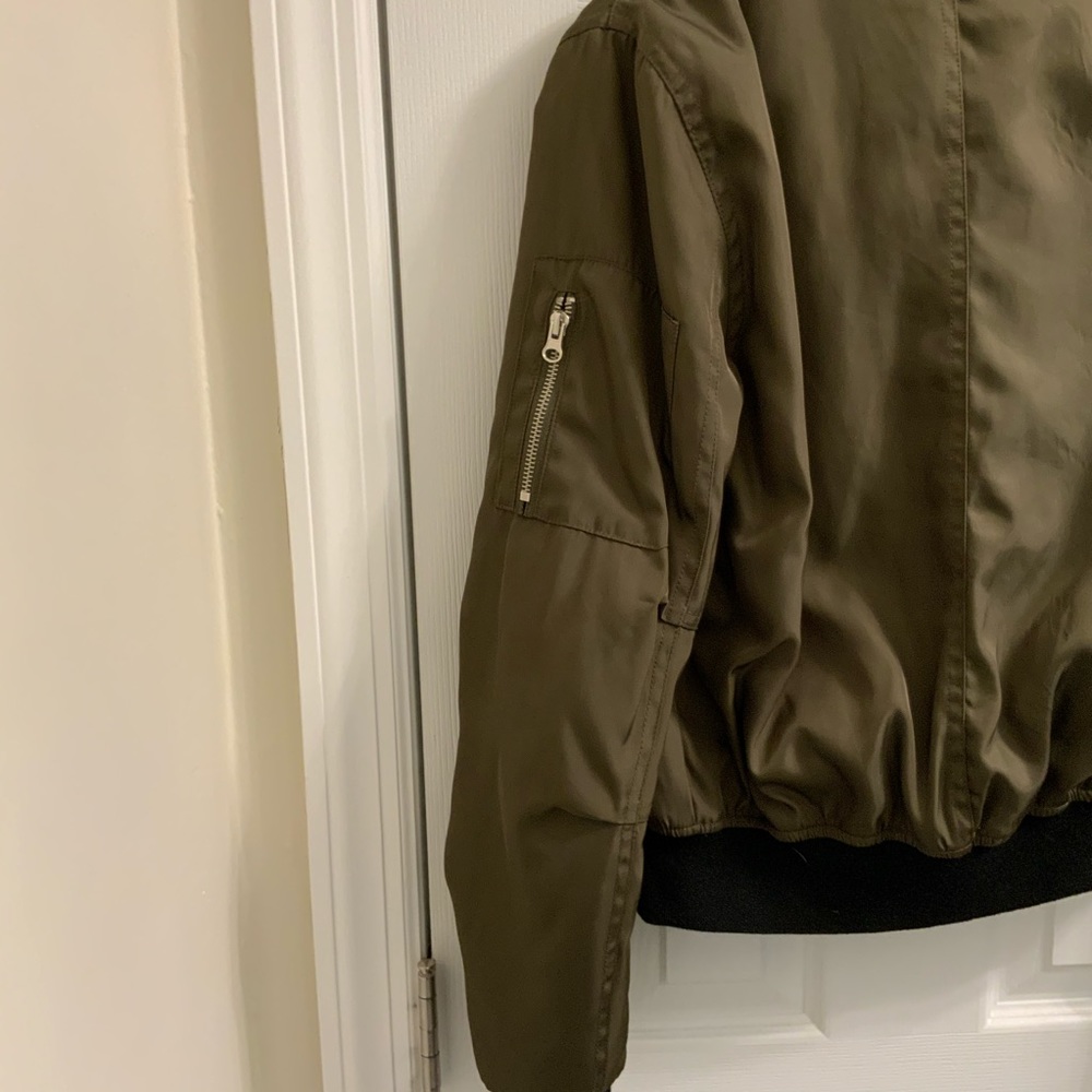 Design Lab Army Green Bomber Jacket - image 6